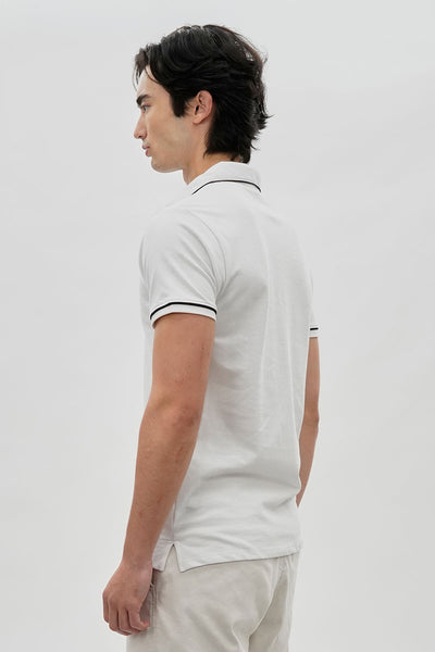 Canada Weather Gear Travel Collection Piping Detail Polo Shirt - White - Mens Polo Shirts - International Clothiers