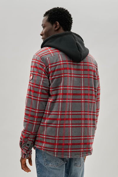 Canada Weather Gear Plaid Hooded Lightweight Jacket - Grey - Mens Lightweight Jackets - International Clothiers