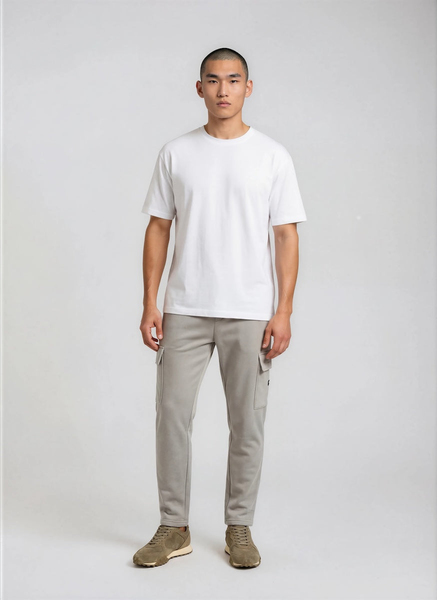 Joggers with Black Logo Patch Pockets