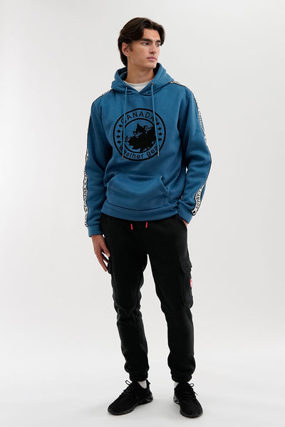Canada Weather Gear Logo Tape Fleece Hoodie - Teal - Mens Hoodies & Sweatshirts - International Clothiers
