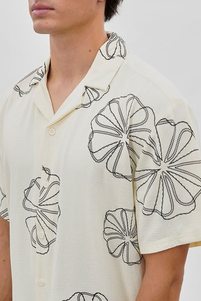 Saints Studio Floral Camp Collar Casual Shirt - Cream - Mens Casual Shirts - International Clothiers