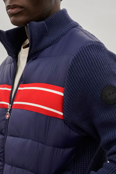 Canada Weather Gear Striped Puffer Lightweight Jacket - Navy - Mens Lightweight Jackets - International Clothiers