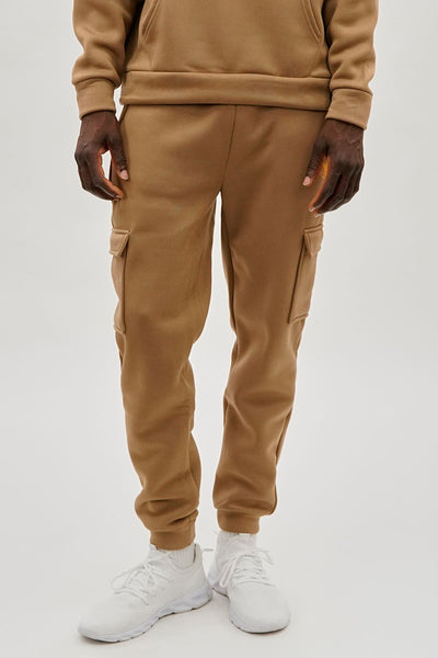 Canada Weather Gear Basic Cargo Joggers - Beige - Mens Joggers & Sweatpants - International Clothiers