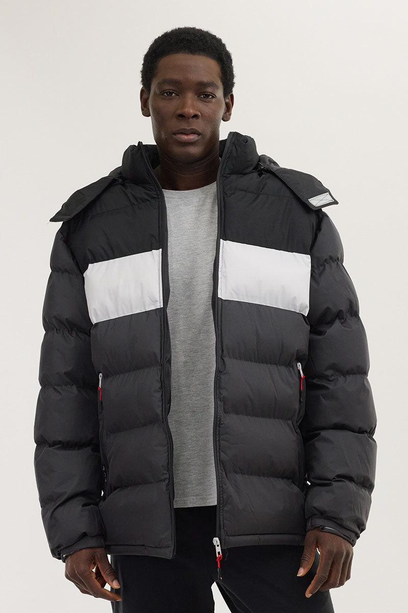 Canada Weather Gear Colour Block Bomber Jacket - Black - Mens Bomber Jackets - International Clothiers
