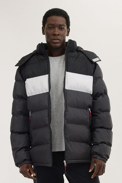 Canada Weather Gear Colour Block Bomber Jacket - Black - Mens Bomber Jackets - International Clothiers