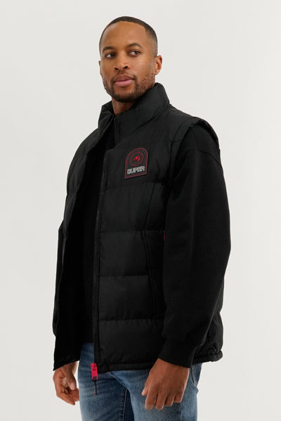 Super Triple Goose Double Pocket Bubble Vest - Black - Mens Vests - International Clothiers