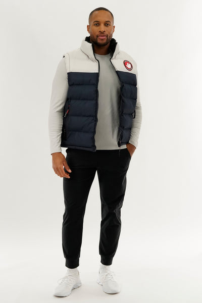 Canada Weather Gear Colour Block Puffer Vest - Navy - Mens Vests - International Clothiers