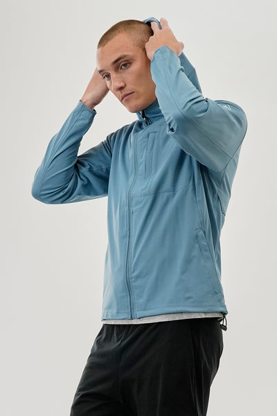 Canada Weather Gear Hooded Chest Pocket Windbreaker Lightweight Jacket - Blue - Mens Lightweight Jackets - International Clothiers