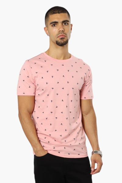 Boardsports Flamingo Pattern Crewneck Tee - Pink - Mens Tees & Tank Tops - International Clothiers