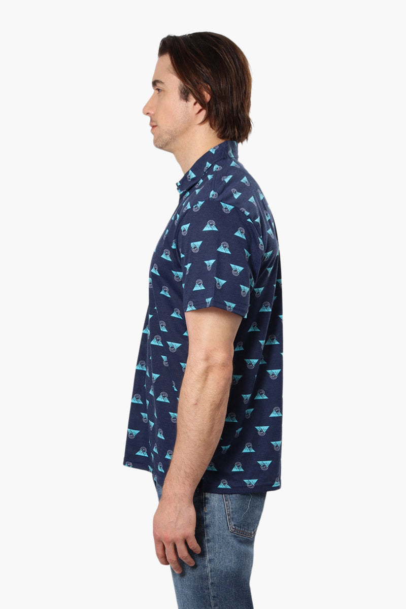 Canada Weather Gear Mountain Pattern Polo Shirt - Navy - Mens Polo Shirts - International Clothiers