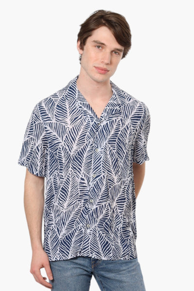 Bruno Patterned Textured Casual Shirt - Navy - Mens Casual Shirts - International Clothiers