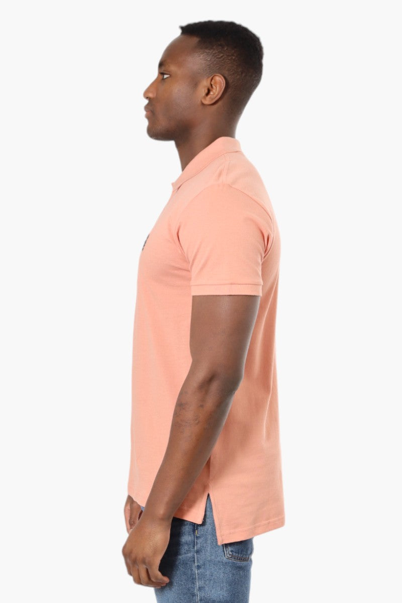 Vroom & Dreesmann Button Up Knit Polo Shirt - Pink - Mens Polo Shirts - International Clothiers