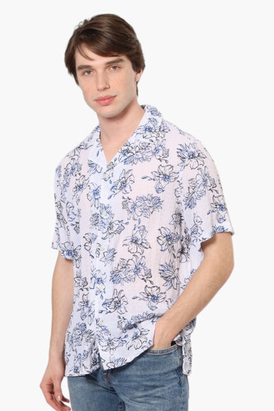 Bruno Floral Textured Casual Shirt - Blue - Mens Casual Shirts - International Clothiers