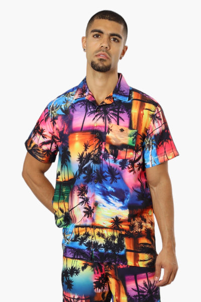 Boardsports Palm Tree Printed Button Up Casual Shirt - Multi - Mens Casual Shirts - International Clothiers