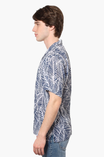 Bruno Patterned Textured Casual Shirt - Navy - Mens Casual Shirts - International Clothiers