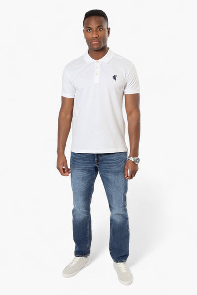Vroom & Dreesmann Button Up Knit Polo Shirt - White - Mens Polo Shirts - International Clothiers