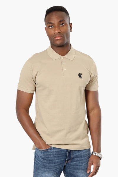 Vroom & Dreesmann Button Up Knit Polo Shirt - Beige - Mens Polo Shirts - International Clothiers