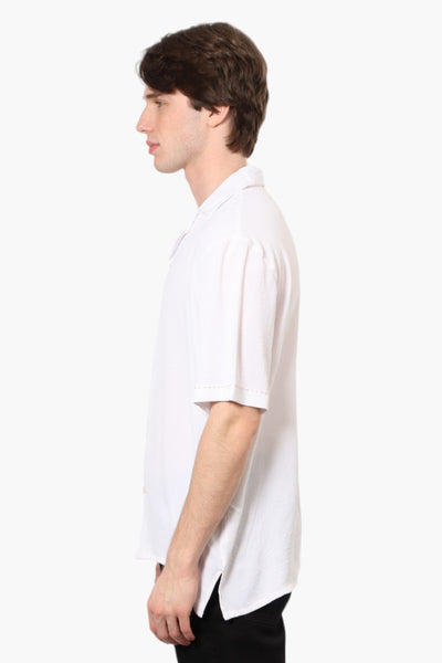 Bruno Camp Collar Button Up Casual Shirt - White - Mens Casual Shirts - International Clothiers