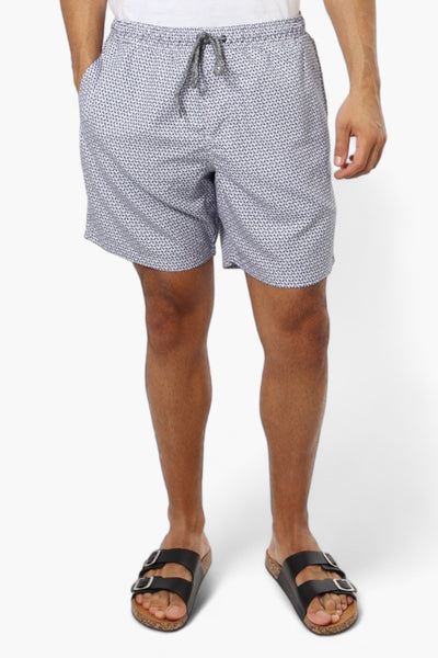 Boardsports Flamingo Pattern Tie Waist Shorts - White - Mens Shorts & Capris - International Clothiers