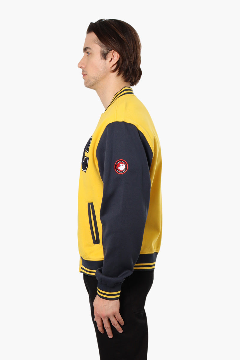 Canada Weather Gear Fleece Varsity Lightweight Jacket - Yellow - Mens Lightweight Jackets - International Clothiers