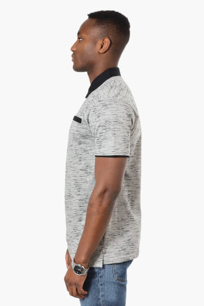 Jay Y. Ko Patterned Front Pocket Polo Shirt - Grey - Mens Polo Shirts - International Clothiers
