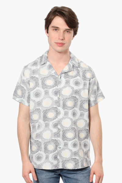 Essex Crossing Patterned Camp Collar Casual Shirt - Blue - Mens Casual Shirts - International Clothiers