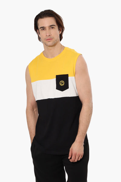 Canada Weather Gear Colour Block Tank Top - Yellow - Mens Tees & Tank Tops - International Clothiers