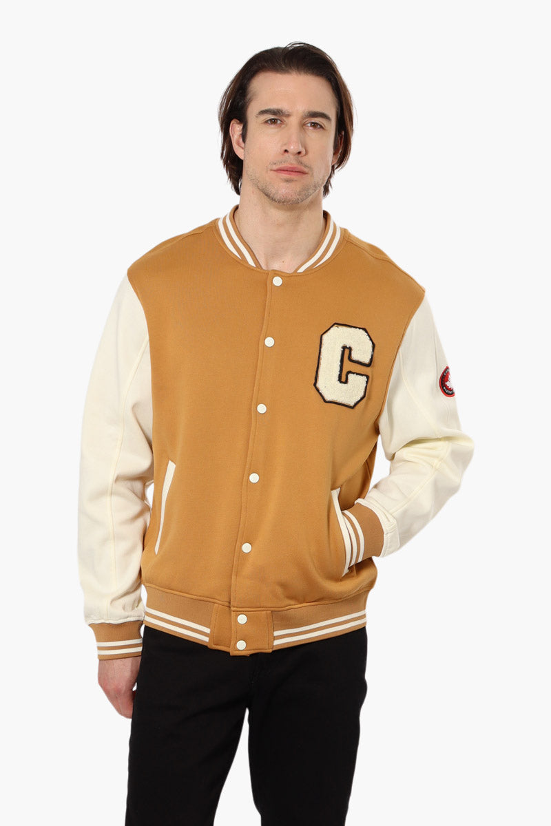 Canada Weather Gear Fleece Varsity Lightweight Jacket - Beige - Mens Lightweight Jackets - International Clothiers