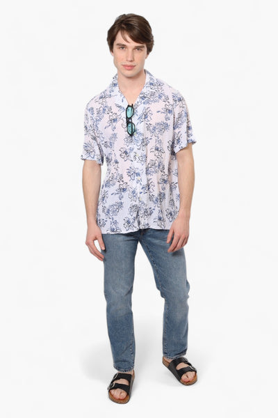 Bruno Floral Textured Casual Shirt - Blue - Mens Casual Shirts - International Clothiers