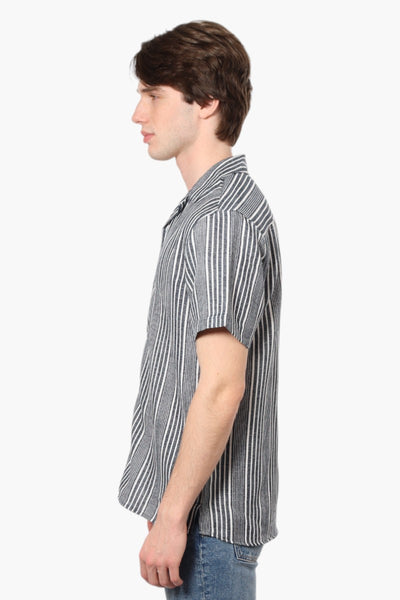Essex Crossing Striped Camp Collar Casual Shirt - Navy - Mens Casual Shirts - International Clothiers