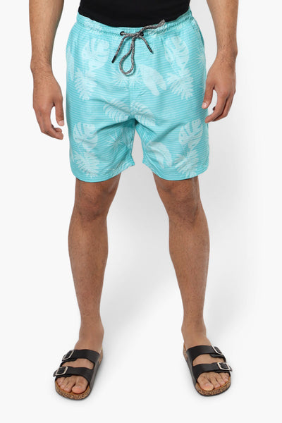 Canada Weather Gear Patterned Tie Waist Shorts - Turquoise - Mens Shorts & Capris - International Clothiers