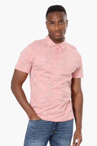 Jay Y. Ko Patterned Button Up Polo Shirt - Pink - Mens Polo Shirts - International Clothiers