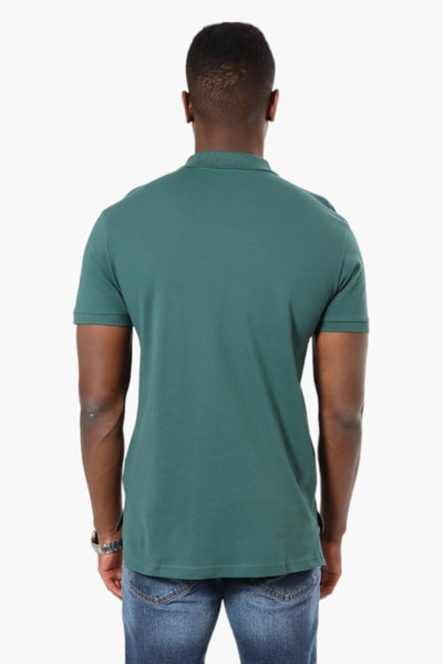 Vroom & Dreesmann Button Up Knit Polo Shirt - Green - Mens Polo Shirts - International Clothiers