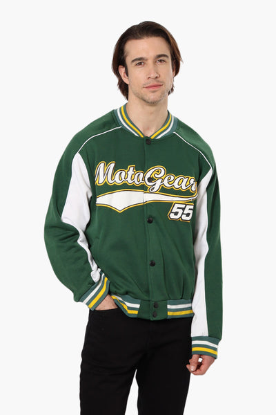 Moto Gear Fleece Varsity Lightweight Jacket - Green - Mens Lightweight Jackets - International Clothiers