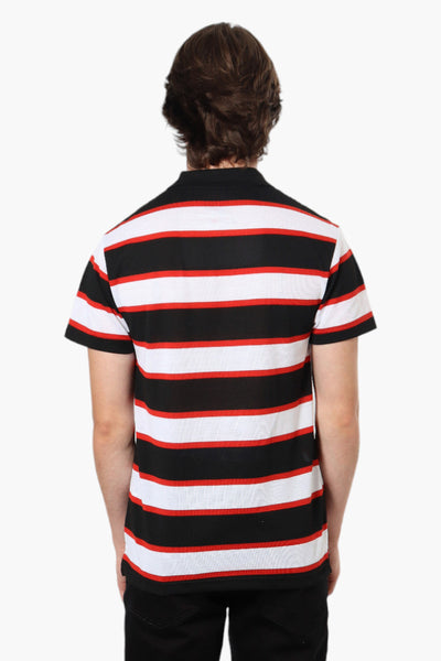 Canada Weather Gear Striped Button Up Polo Shirt - Black - Mens Polo Shirts - International Clothiers