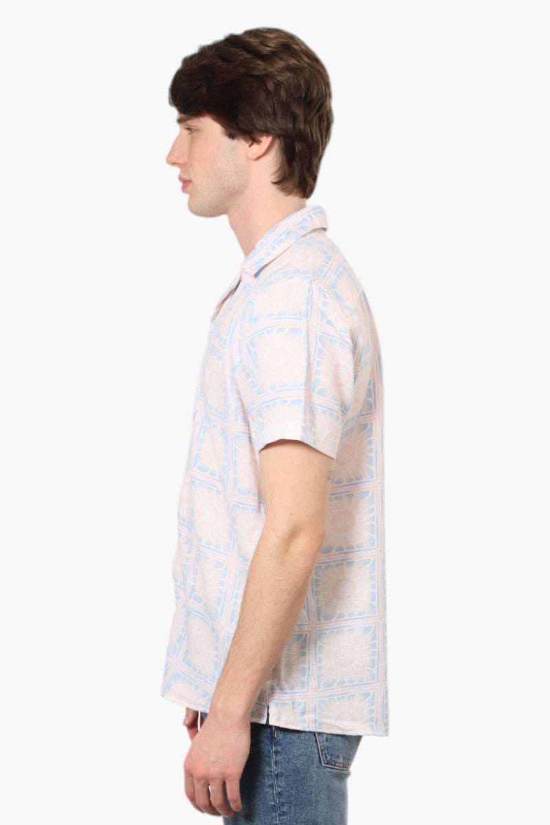 Essex Crossing Patterned Camp Collar Casual Shirt - Blush - Mens Casual Shirts - International Clothiers