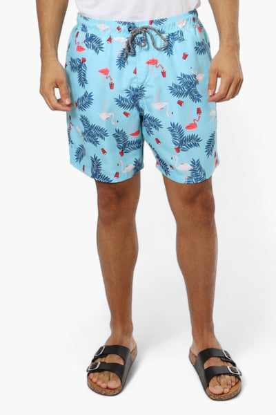 Boardsports Tropical Pattern Tie Waist Shorts - Blue - Mens Shorts & Capris - International Clothiers