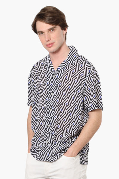 Bruno Patterned Textured Casual Shirt - Black - Mens Casual Shirts - International Clothiers