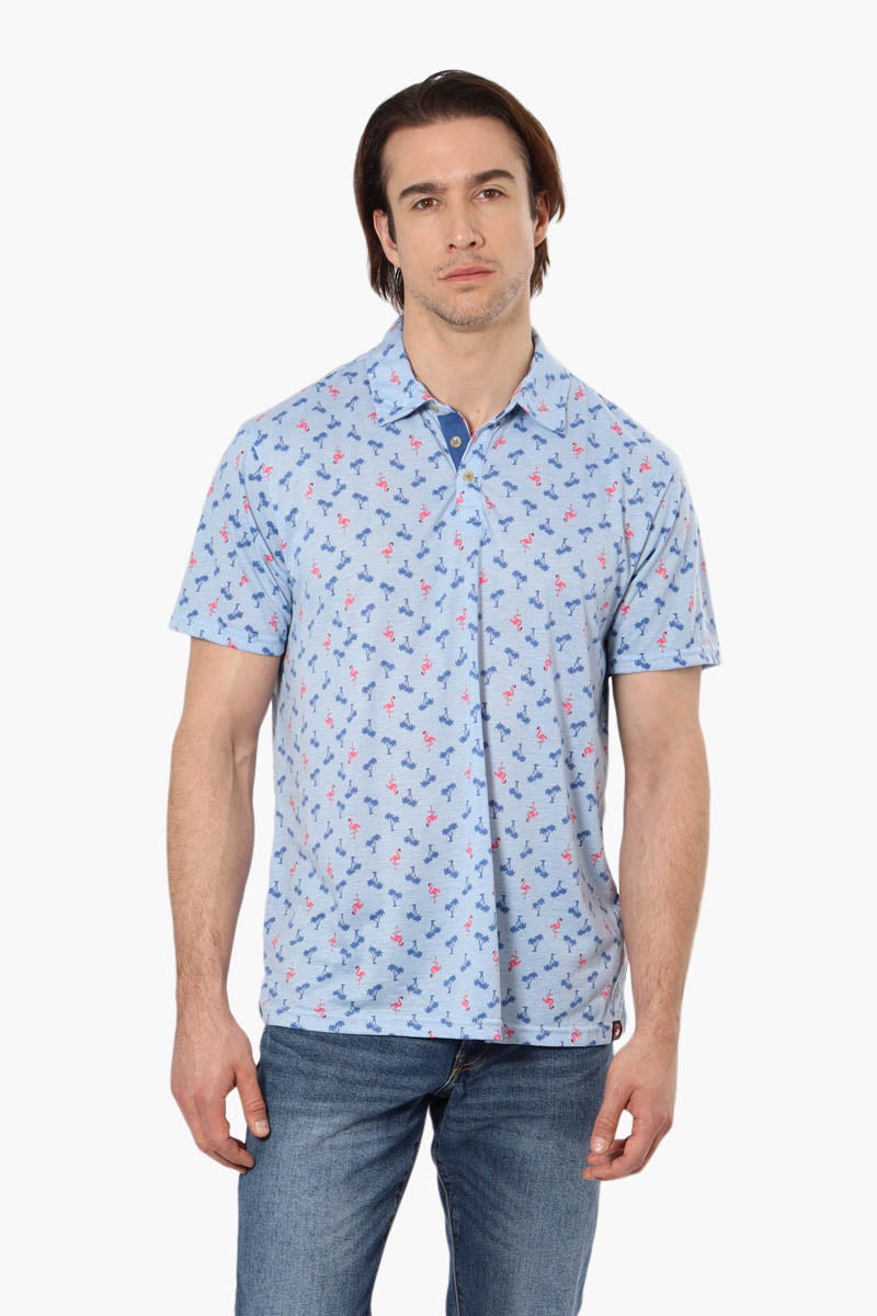 Canada Weather Gear Patterned Polo Shirt - Blue