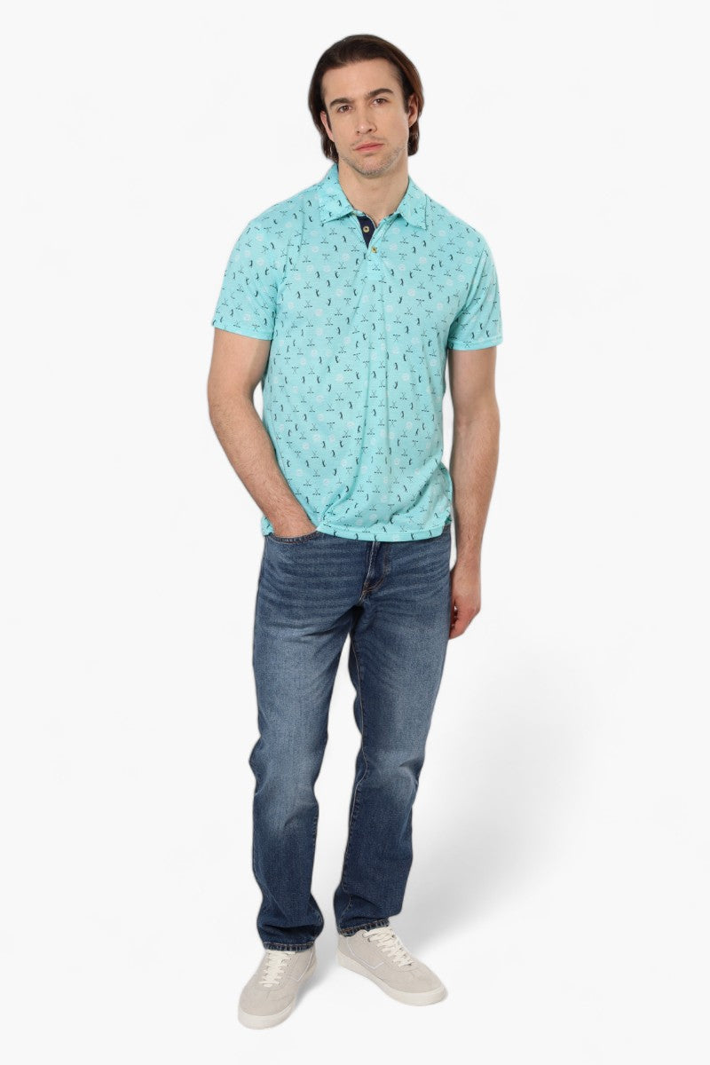 Canada Weather Gear Golf Pattern Polo Shirt - Blue - Mens Polo Shirts - International Clothiers