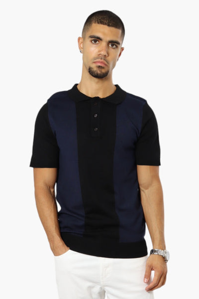 Jay Y. Ko Striped 3 Button Polo Shirt - Black - Mens Polo Shirts - International Clothiers