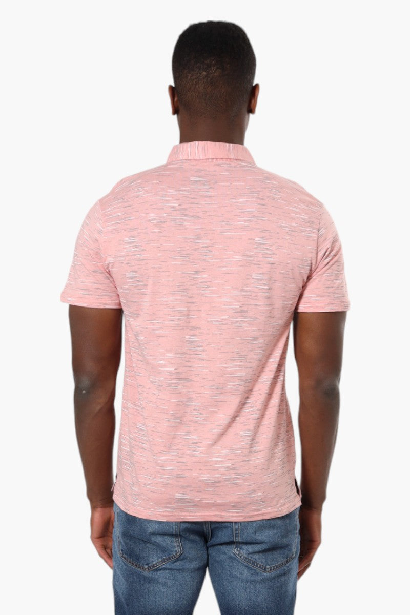 Jay Y. Ko Patterned Button Up Polo Shirt - Pink - Mens Polo Shirts - International Clothiers