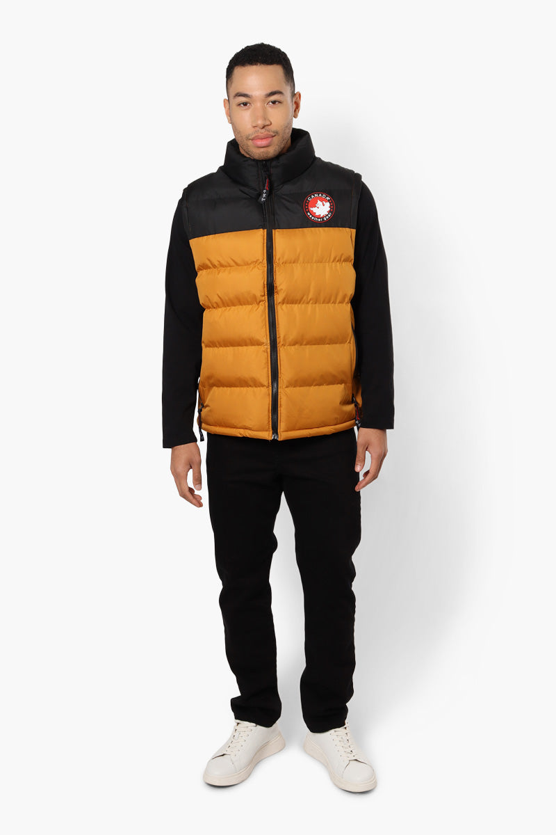 Canada Weather Gear Contrast Bubble Vest - Mustard - Mens Vests - International Clothiers