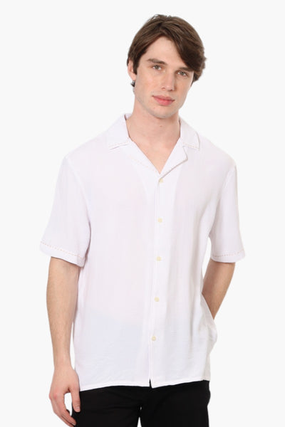Bruno Camp Collar Button Up Casual Shirt - White - Mens Casual Shirts - International Clothiers