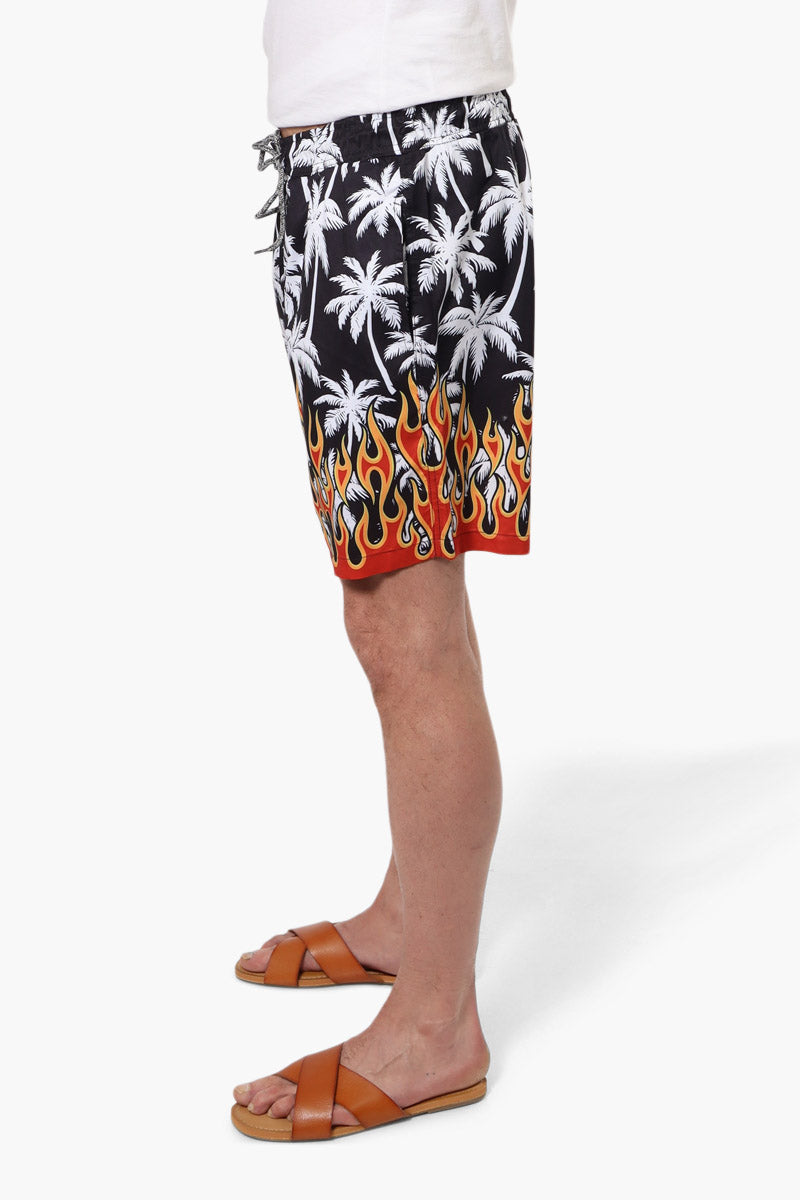Randy River Patterned Tie Waist Shorts - Black - Mens Shorts & Capris - International Clothiers