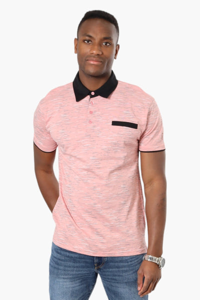 Jay Y. Ko Patterned Front Pocket Polo Shirt - Pink - Mens Polo Shirts - International Clothiers
