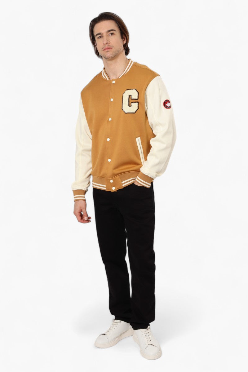 Canada Weather Gear Fleece Varsity Lightweight Jacket - Beige - Mens Lightweight Jackets - International Clothiers