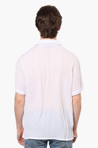 Bruno Camp Collar Textured Casual Shirt - White - Mens Casual Shirts - International Clothiers