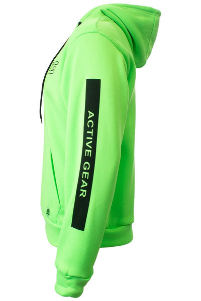 Board Sports Solid Side Arm Print Hoodie - Green - Mens Hoodies & Sweatshirts - International Clothiers