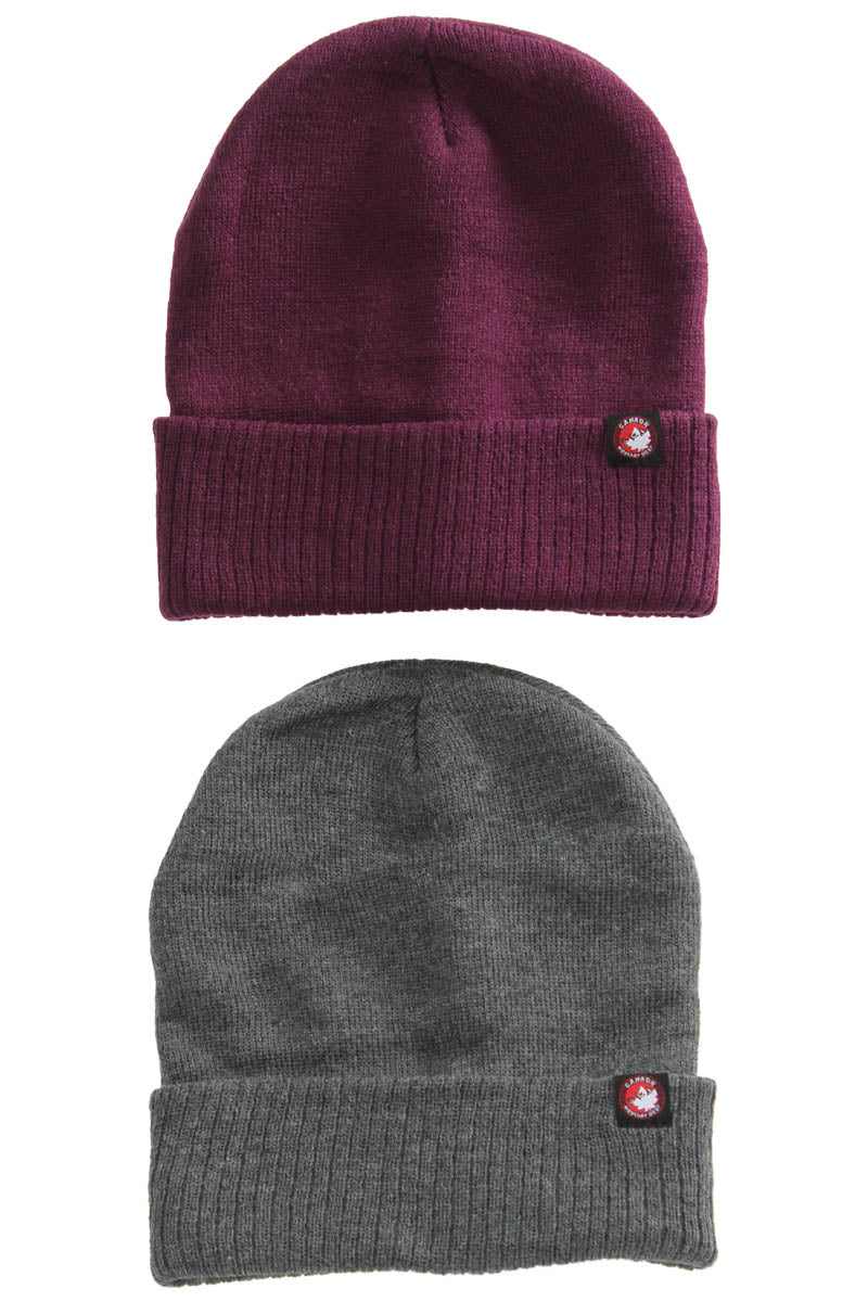 Canada Weather Gear 2 Pack Beanie Hat - Burgundy - Mens Hats - International Clothiers